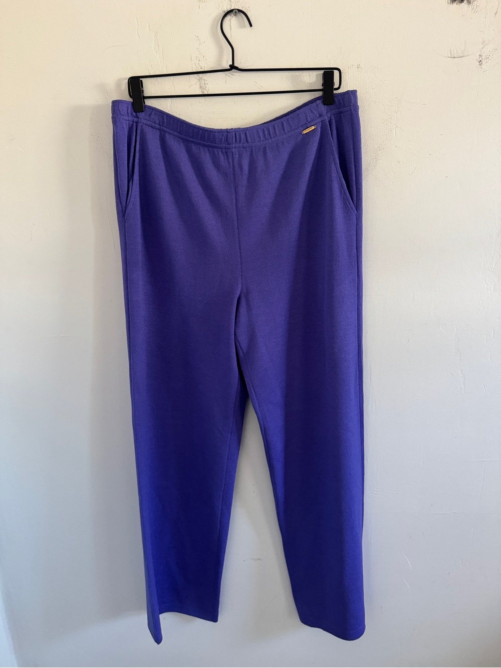 Vintage St. John Purple Knit Drawstring Straight Leg Pants M